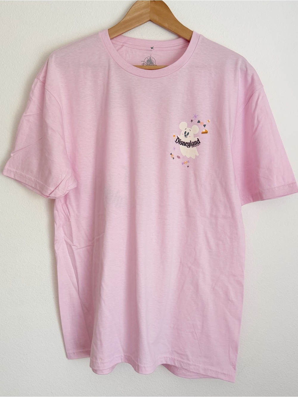 NWT Disneyland Disney Mickey Mouse Cute Ghost Pink Cat Halloween T Shirt Top M
